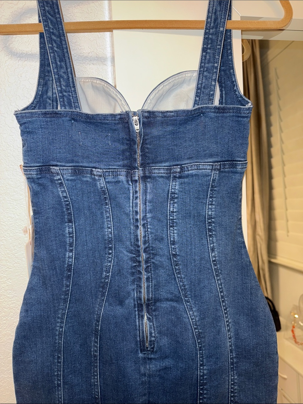 Good American Dark Blue Denim Midi Dress - Picture 5 of 10